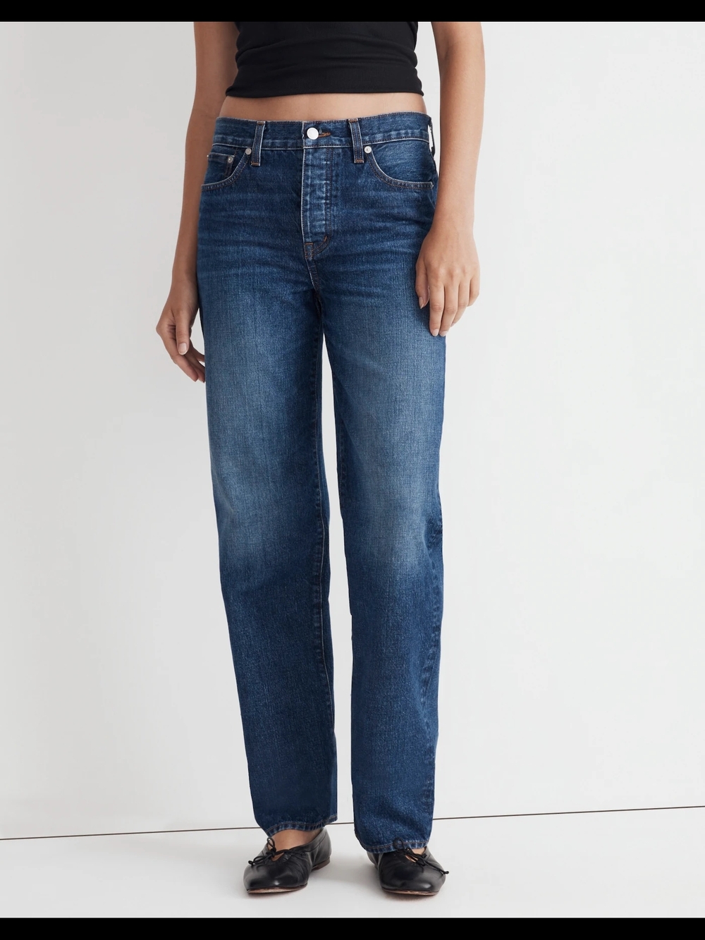Madewell Low Slung Straight Leg Jeans In Size 29 - Picture 5 of 10